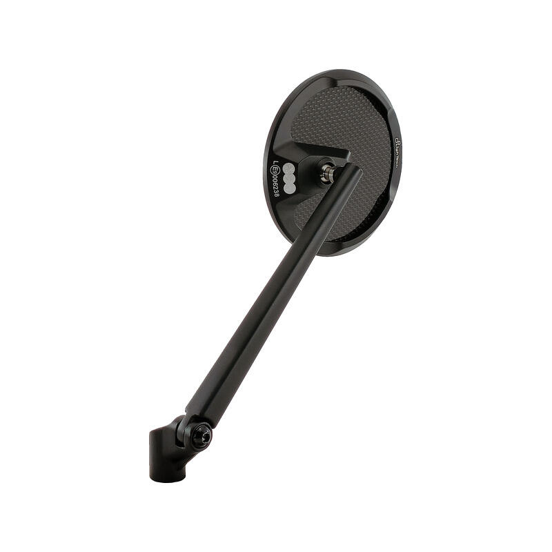 Pair of Round Aluminium-Carbon Mirrors (M10x1.25) (2 Right + 1 Left Pins) for Bmw, Ktm Nero